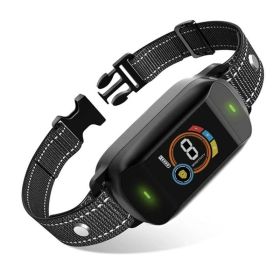 Colour Screen Rechargeable Dog Training Device Bark Collar - Black - Style B