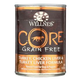 Wellness Pet Products Dog Food - Gain Free - Turkey And Chicken With Liver - Case Of 12 - 12.5 Oz. - Default