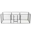 Dog Playpen 8 Panels Steel 31.5"x31.5" Black - Black