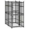 Outdoor Dog Kennel Steel 19.8 ftÂ² - Black