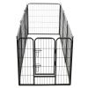 Dog Playpen 8 Panels Steel 31.5"x31.5" Black - Black