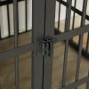 Furniture style dog crate wrought iron frame door with side openings, Grey, 38.4''W x 27.7''D x 30.2''H. - Grey