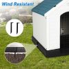 Dog House Outdoor Plastic Weatherproof Kennel House with Elevated Floor, 35.5" L x 37.5" W x 39"H - KM3484