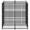 Outdoor Dog Kennel Steel 39.7 ftÂ² - Black