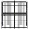 Outdoor Dog Kennel Steel 19.8 ftÂ² - Black