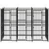 Outdoor Dog Kennel Steel 59.5 ftÂ² - Black