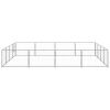 Dog Kennel Silver 172.2 ftÂ² Steel - Silver