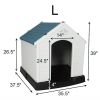 Dog House Outdoor Plastic Weatherproof Kennel House with Elevated Floor, 35.5" L x 37.5" W x 39"H - KM3484