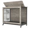 23 Inch Gray Heavy-Duty Dog Crate Furniture - as picture