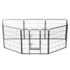 Dog Playpen 8 Panels Steel 31.5"x31.5" Black - Black